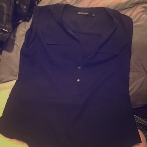 Navy Sleeveless Blouse